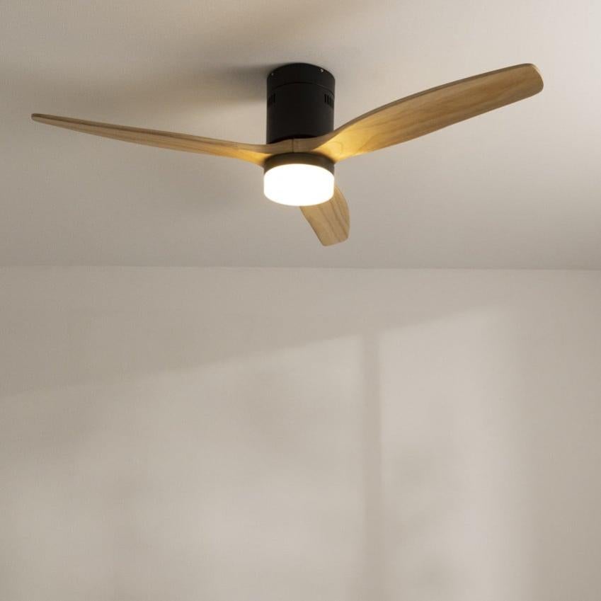 Ventilatore Da Soffitto Silenzioso 40W 132 Cm 100 % Legno - WIND CALM Slim Light Ventilatore Da Soffitto Silenzioso 40w O132 Cm 100 Legno