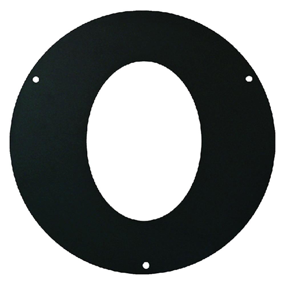 Rosone Ellittico In Acciaio Alluminato Nero Per Canna Fumaria - Spessore 2mm, Inclinazione 45&deg;, Certificato CE