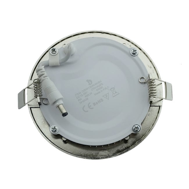 Spot LED Ø 77mm SELENE INOX 10-30V blanc chaud - interrupteur