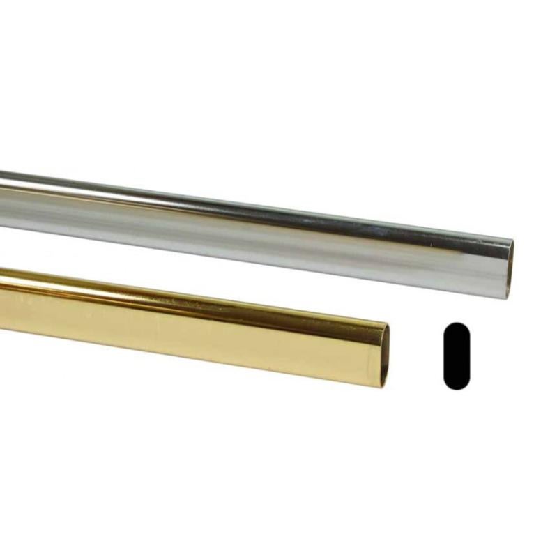 Tubo Per Armadio Appendiabiti | Asta In Metallo Cromato Ovale 22x15mm - Lunghezza 600-900mm - Foto 14