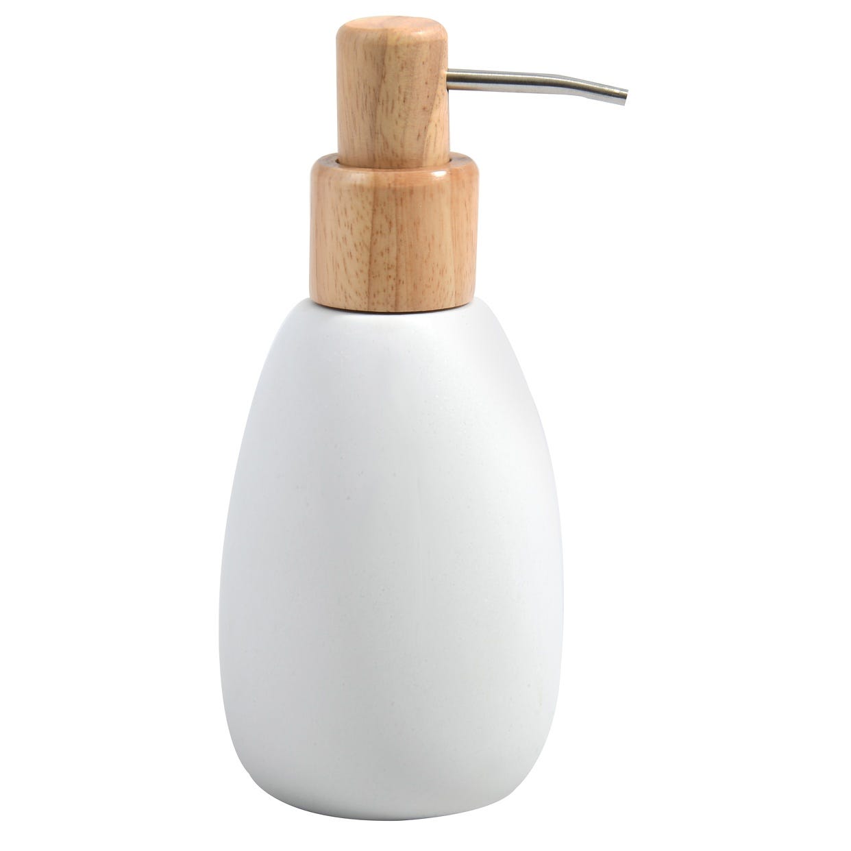 Brosse Wc avec support Céramique & Bambou TALLINN Blanc