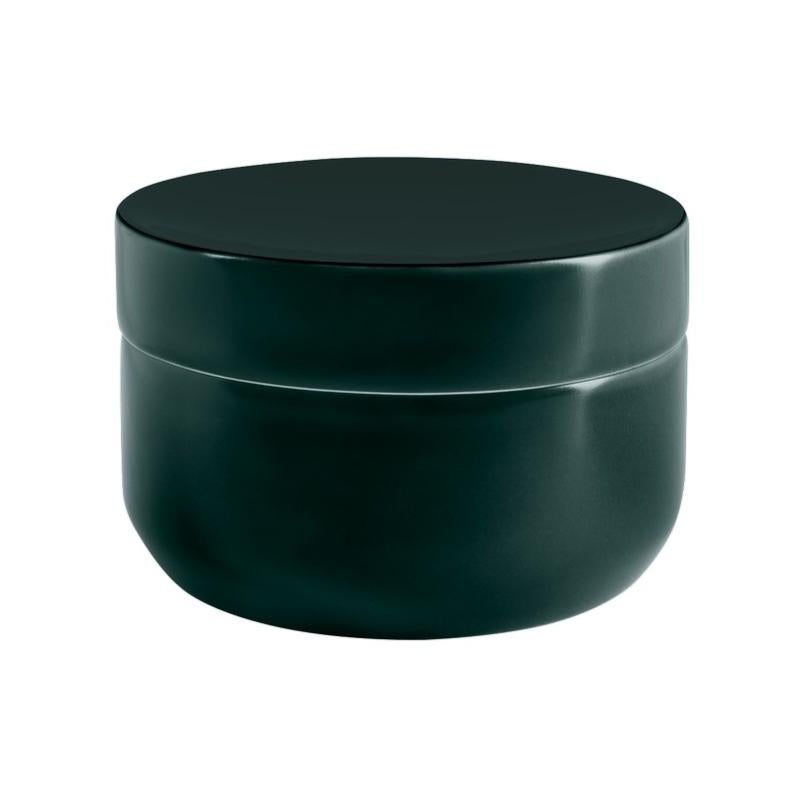 Boîte à Cotons Spirella Takeo En Bambou - Rangement élégant Vert Basil Pour Salle De Bain