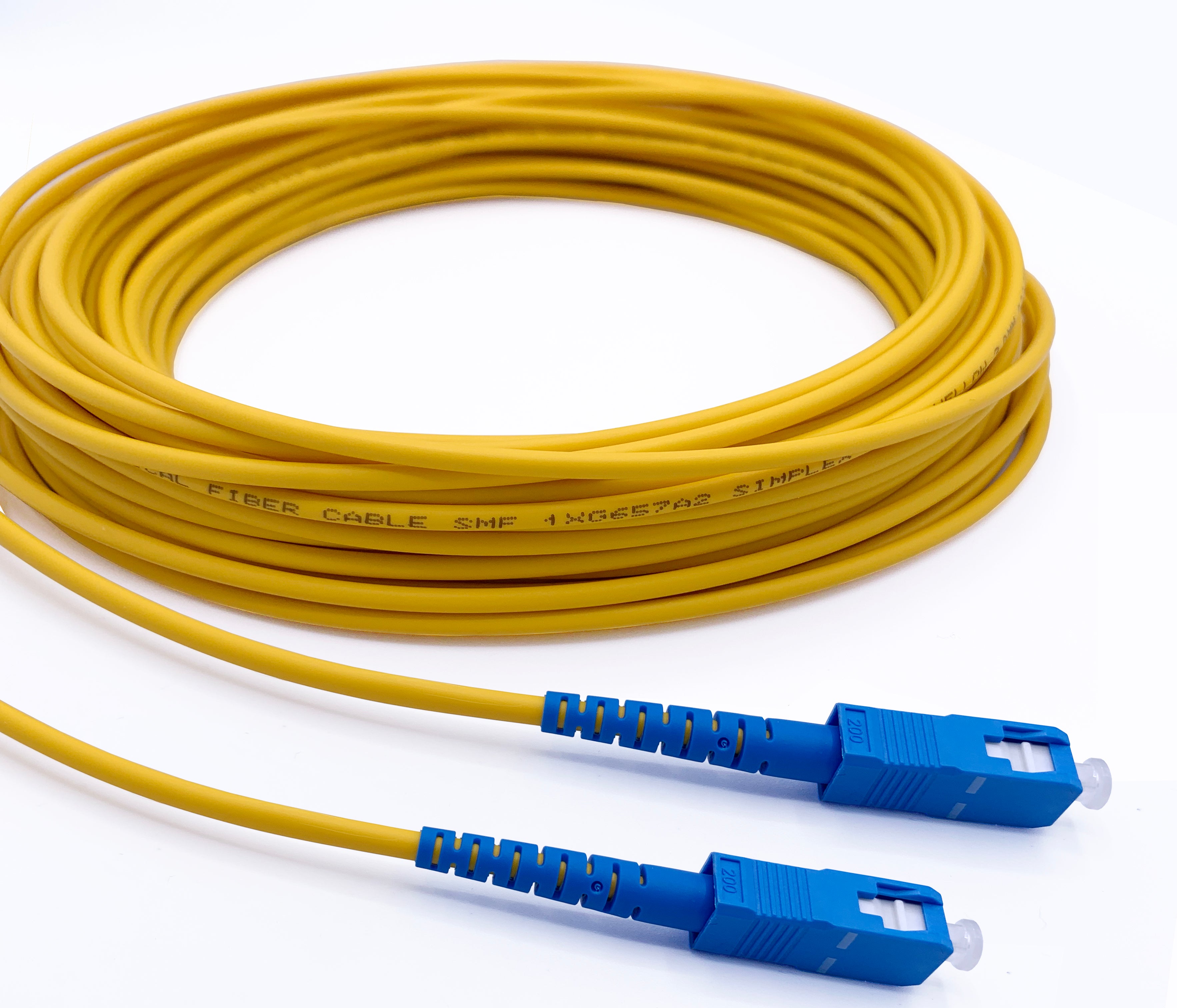 Cable de Fibra Óptica SC/UPC a SC/UPC Monomodale Simplex LSZH Blanco 15M Elfcam 