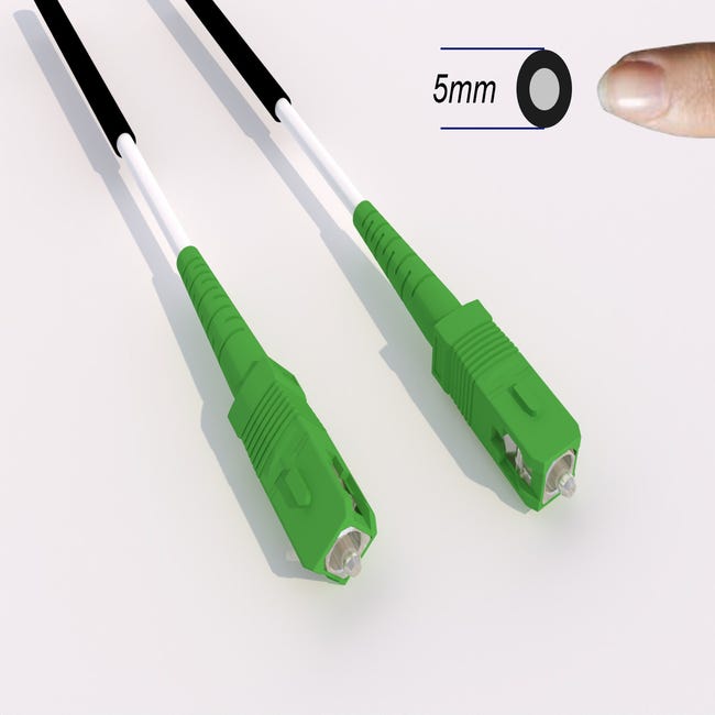 Câble fibre optique - monomode 0,8 m - orange et vert