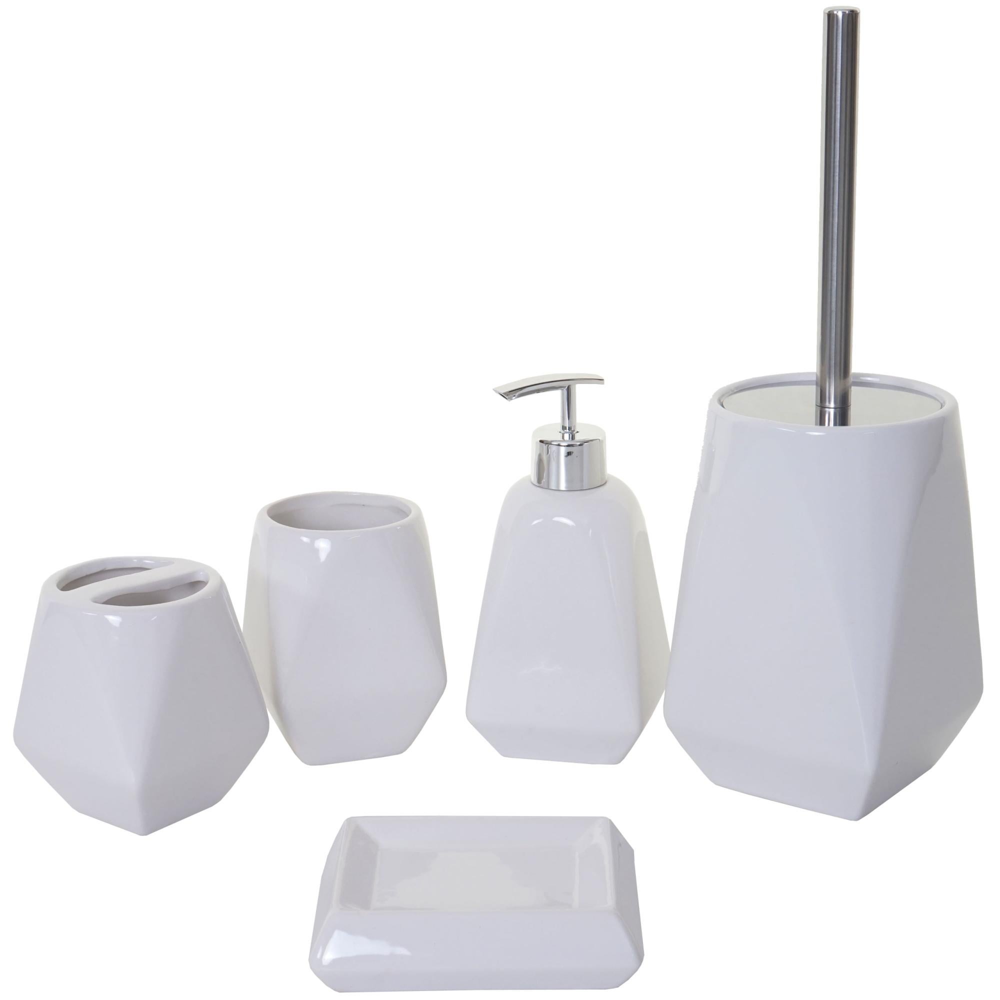 H&H 4 Pezzi Ceramica Capri Arredo Bagno E Accessori, Bianco | WhichOne