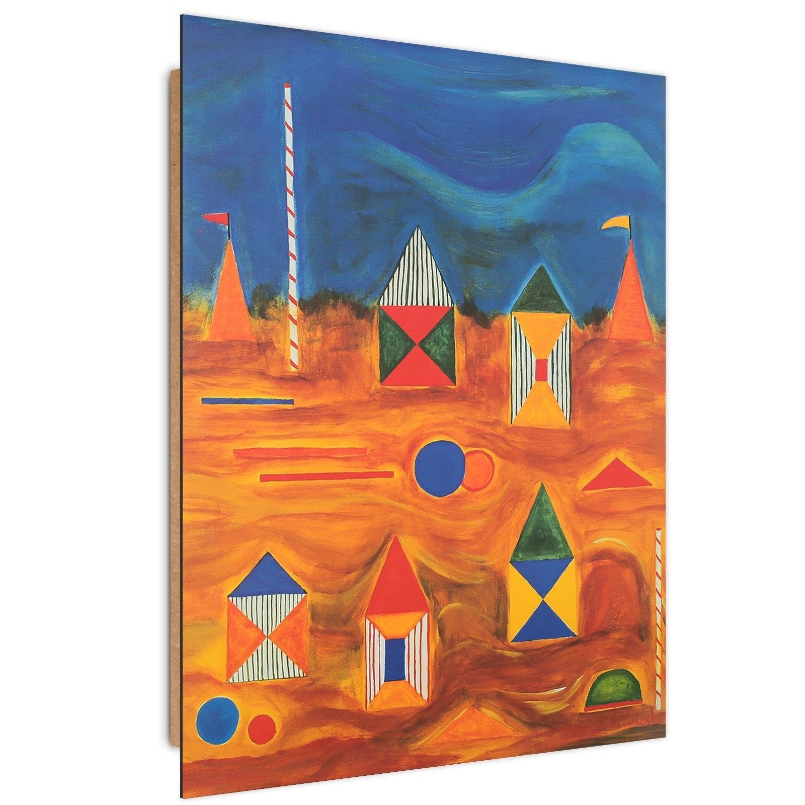 Tableau bois chalets abstraction - 60 x 80 cm | Leroy Merlin