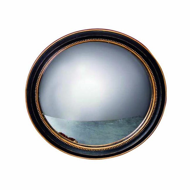 Miroir rond convexe noir 100x100cm