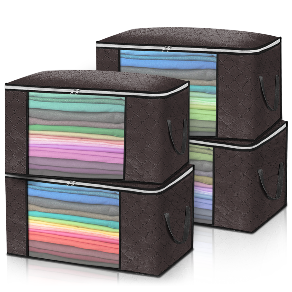 Juego de 4 organizadoras de H.35 x W.60 x D.40 cm Café | Leroy Merlin