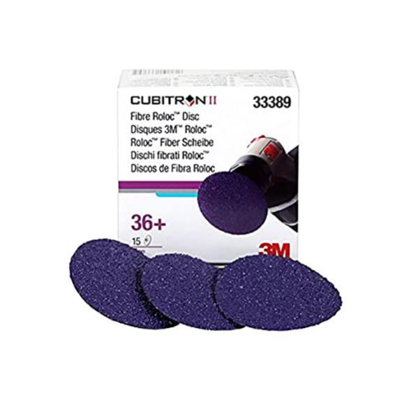 thumbnail image 2 of 3M 33389 Cubitron II Fibre Roloc Sanding Discs - 75mm 36 Grit (15 Pack) 2 of 6