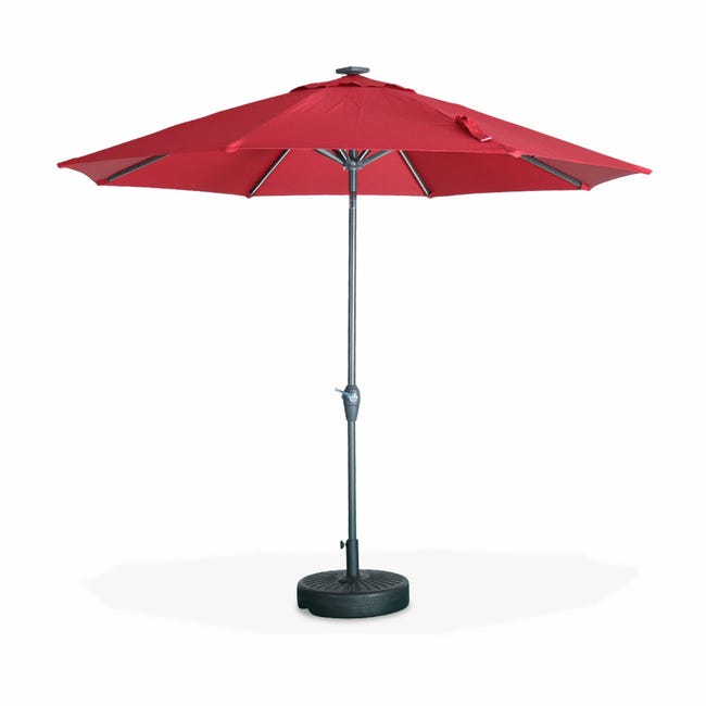 Sombrilla jardin led, parasol mástil central, Ø270cm, | Leroy Merlin