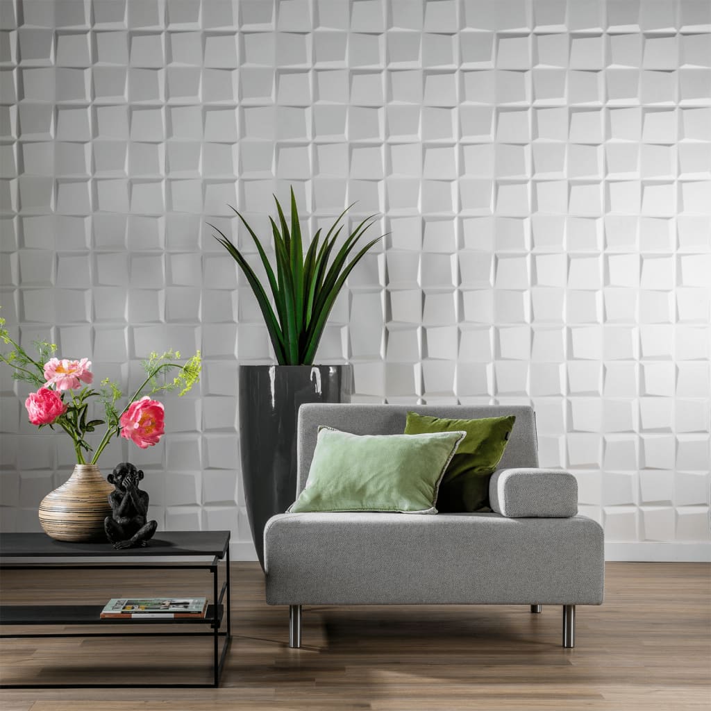 Art3d Paneles PVC Pared Interior, Blanco Paneles 3D, 3D Wall
