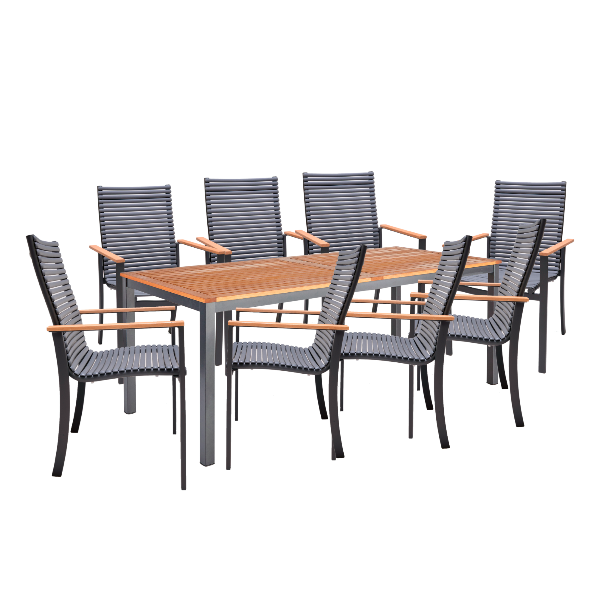 NATERIAL - Salon de jardin 8 personnes - Table rectangulaire ORIS ...