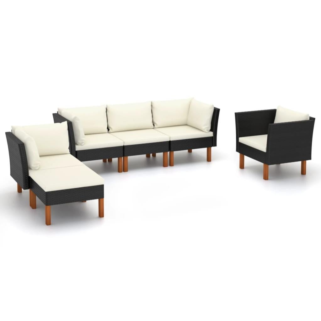 VidaXL Poltrona Angolare Giardino: In Polyrattan E Legno Di Eucalipto Con Cuscini