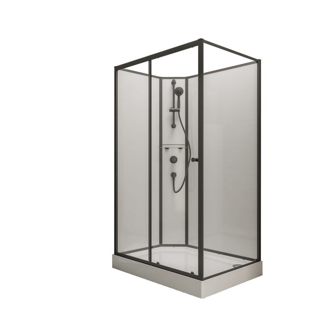 royalty Tol serveerster Schulte cabine de douche intégrale complète avec porte coulissante, verre 5  mm, 120 x 80 cm, paroi latérale à droite, ouverture vers la gauche | Leroy  Merlin