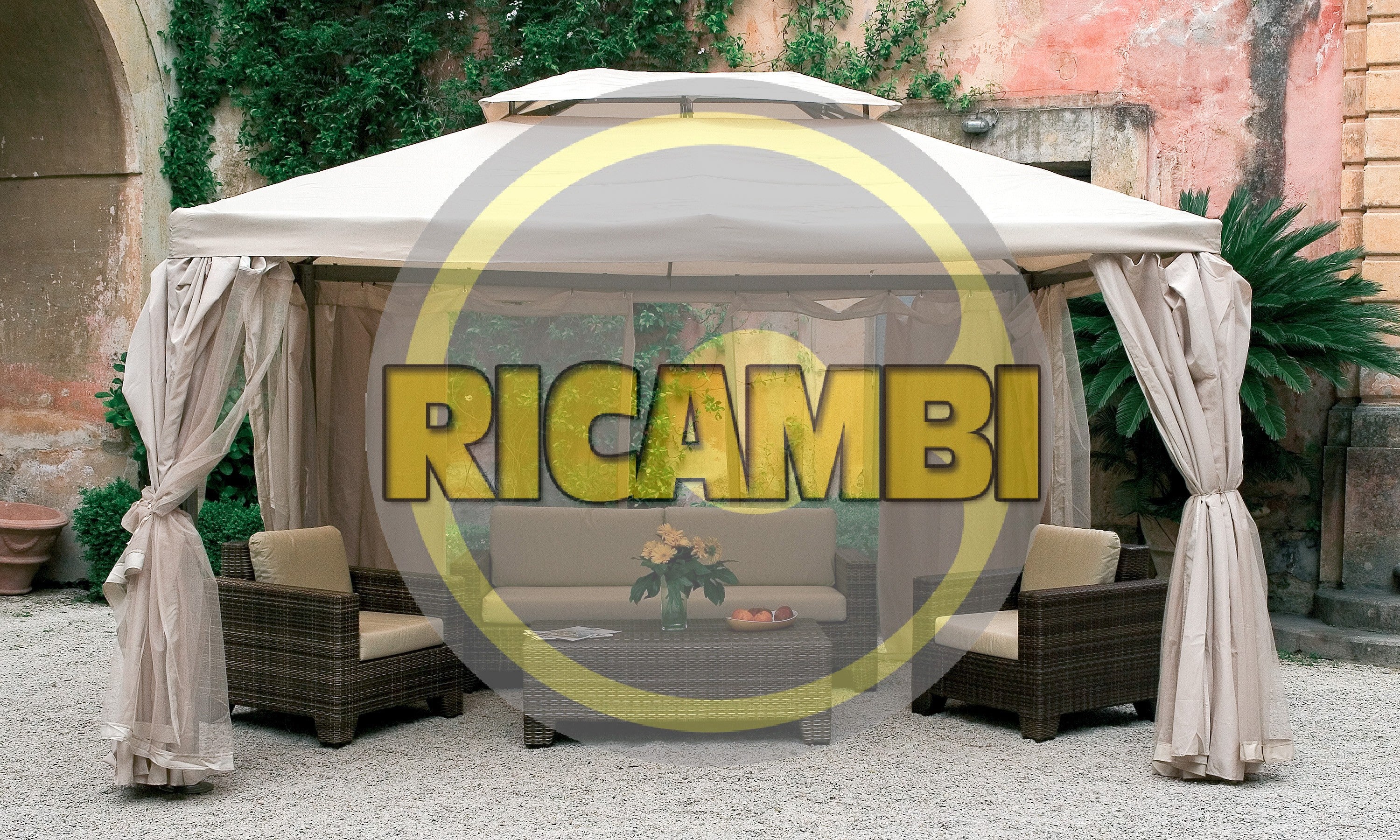 Telo di ricambio in poliestere per gazebo Oxis marrone 302 x 402 cm