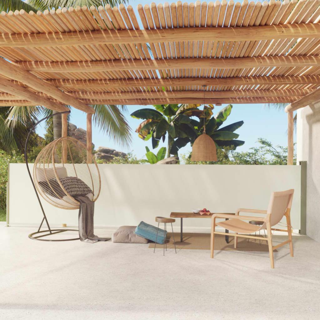 Tenda Laterale Retrattile per Patio 160x300 cm Crema 317839