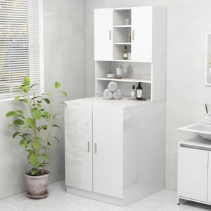 Mueble lavadora/secadora 190x62,5cm sonoma armario estantería alta cuarto  baño