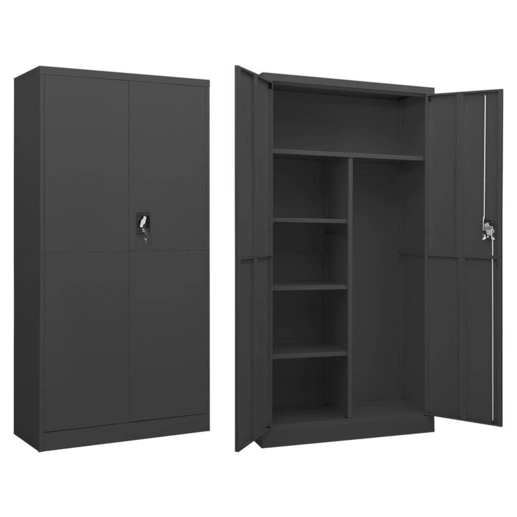 vidaXL Armadio Gambe Metallo Grigio 90x55x172,5 cm Legno vidaXL Armadio Gambe Metallo Grigio 90x55x172,5 cm Legno