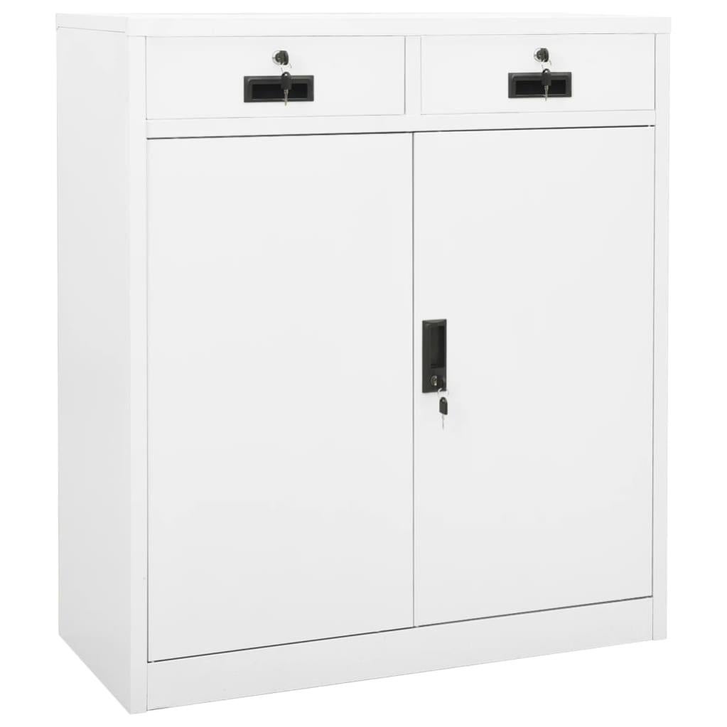 Coffre De Rangement Industriel Blanc 75x40x115 Cm Métal