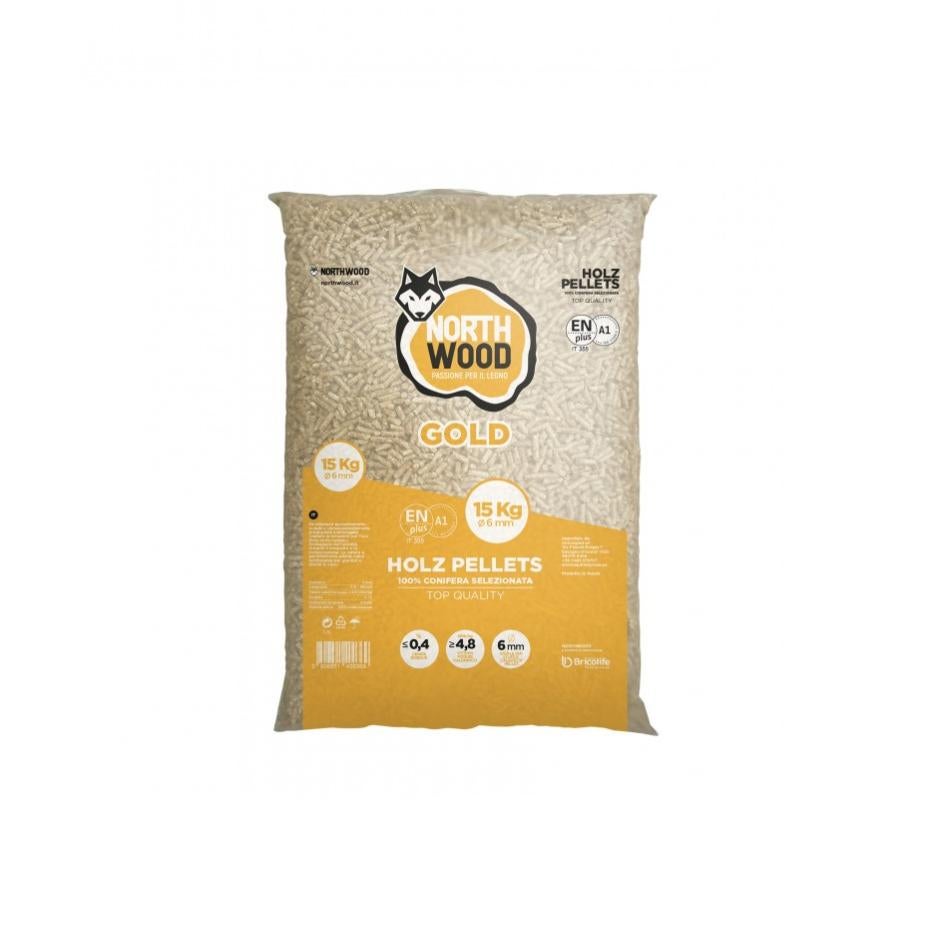 PELLET ABETE TOP QUALITY GOLD AD ALTO POTERE CALORIFERO DI CLASSE 1 EN PLUS  A1 IT355 15KG - NORTHWOOD | Leroy Merlin