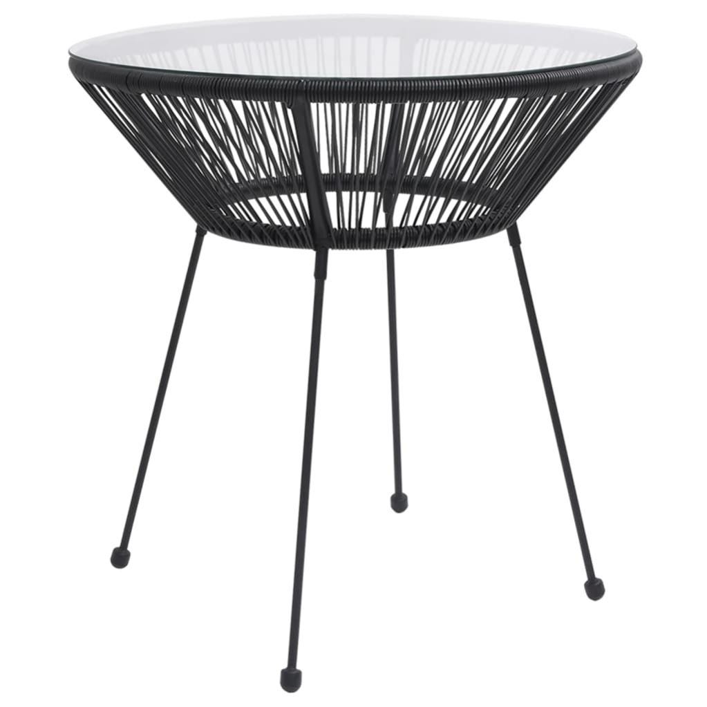 Tavolo da Giardino Nero 80x80x74 cm in Acciaio e Vetro vidaXL Tavolo da Giardino Nero 80x80x74 cm in Acciaio e Vetro vidaXL