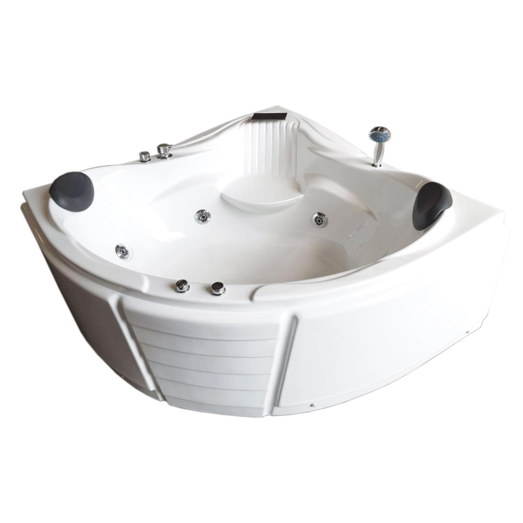 Bañera de hidromasaje blanca 150 X 150 cm para personas jets