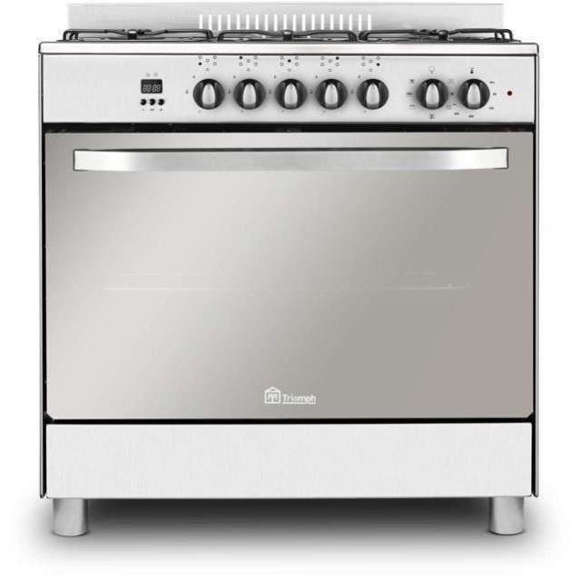 TRIOMPH TF8GPX - Cucina 80cm - 5 fuochi gas di cui una tripla corona - Forno  a catalisi 97L - Porta tutto vetro - Acciaio inox | Leroy Merlin