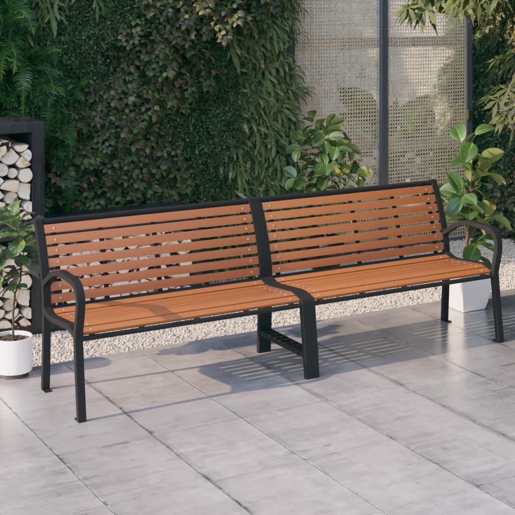 Banc Double De Jardin 251 Cm Acier Et WPC VidaXL | Leroy Merlin