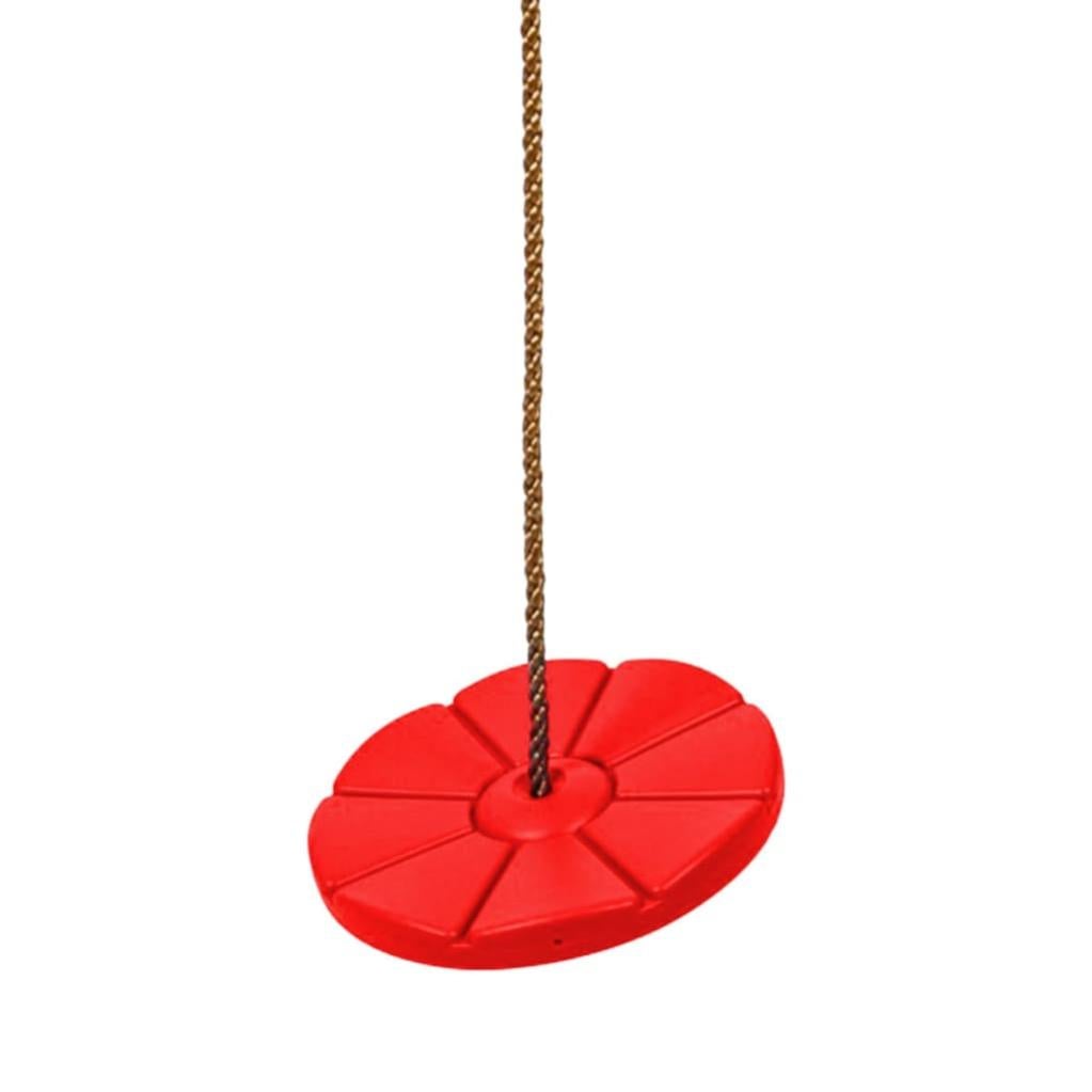 Balançoire Disque Plastique Rouge Pour Tyrolienne – Siège Rond Avec Corde Et Manille, Compatible Téléphérique Gartenpirat