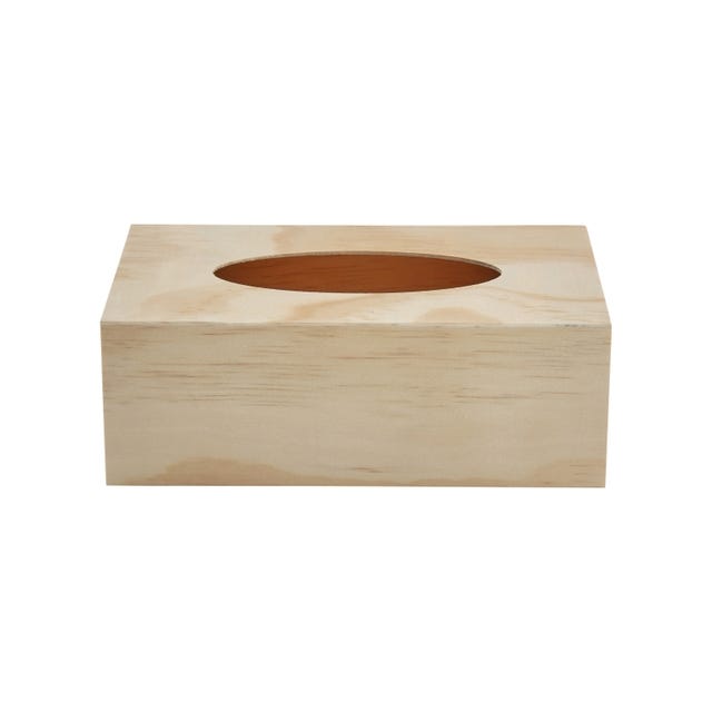 Boîte à mouchoirs en bois brut à décorer 28x14x7cm