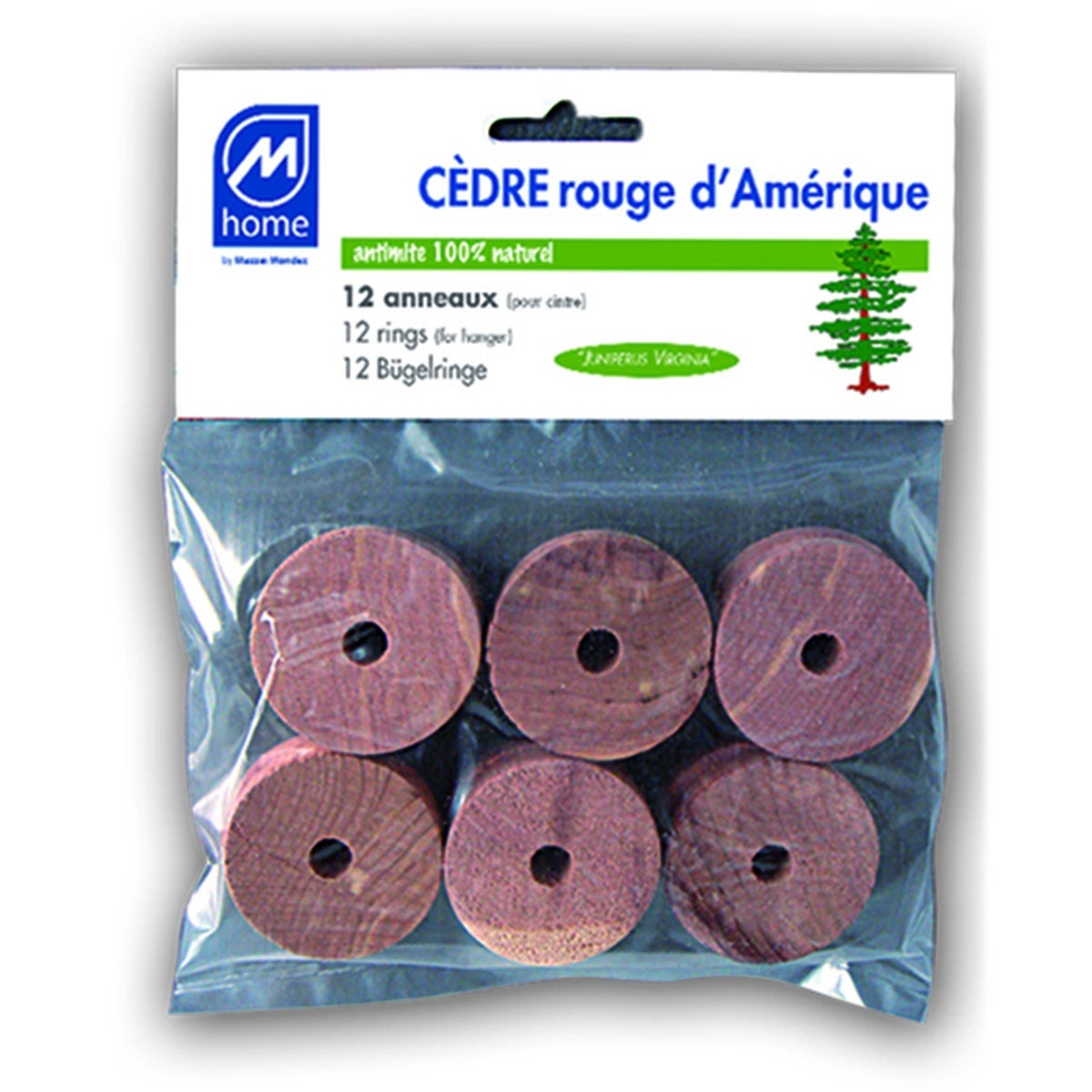 Anneaux en cèdre rouge pour cintres - antimite naturel