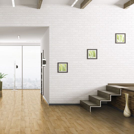 Revêtement Sol PVC Aspect Hêtre - 2x8 m = 16 m² - Lino Aspect Bois Beige