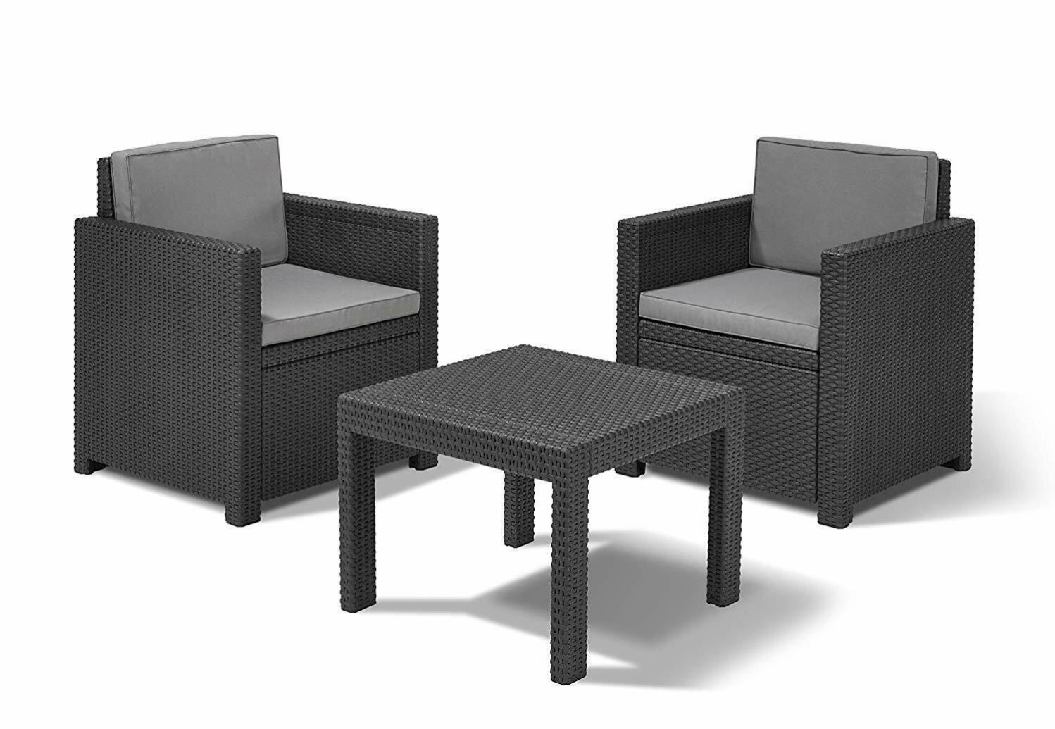 Set da Giardino Rattan Piccolo Tavolino Esterno Vimini Victoria Balcony