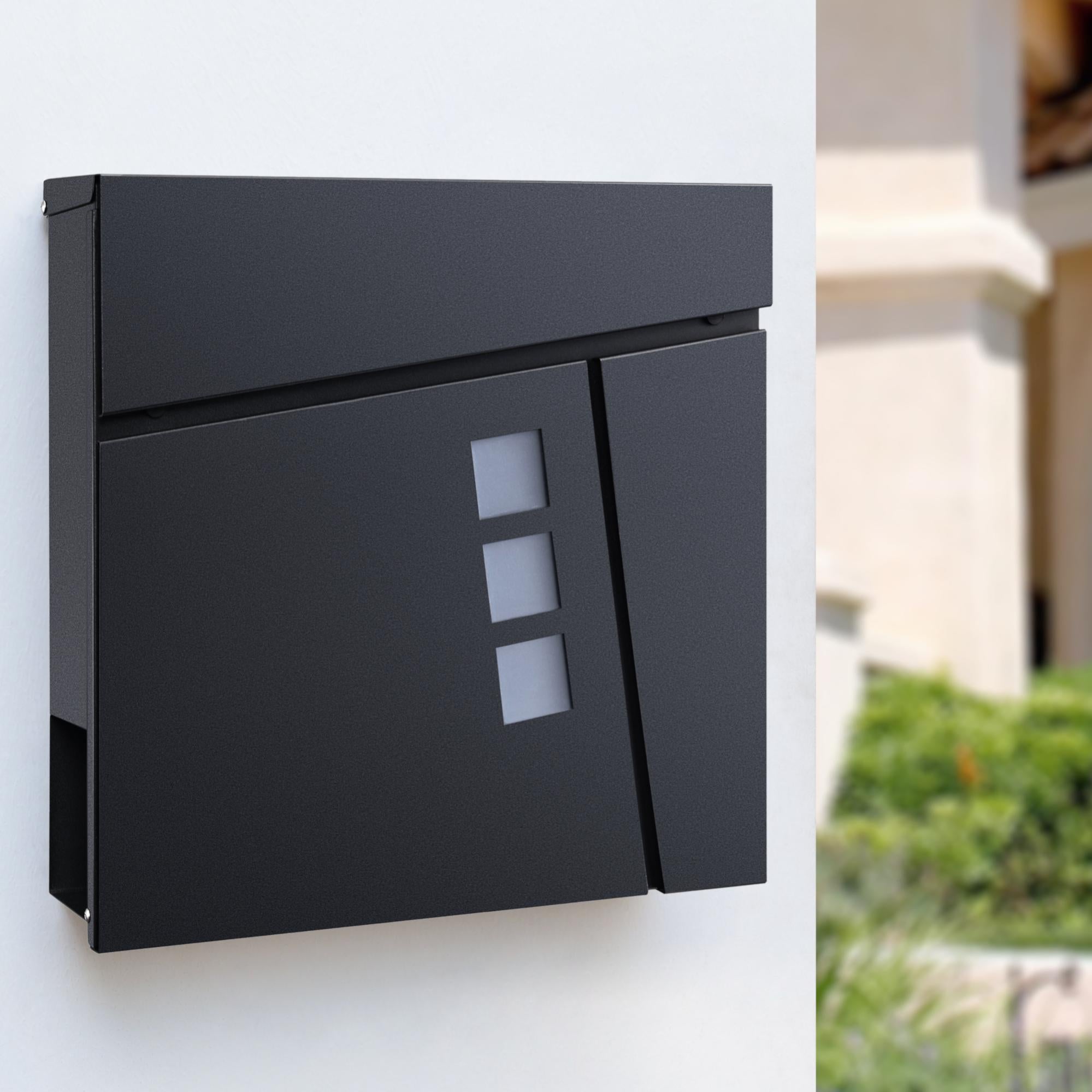 Cassetta Postale A Muro Con Scomparti - Acciaio Inox, Finestrine E Targhetta