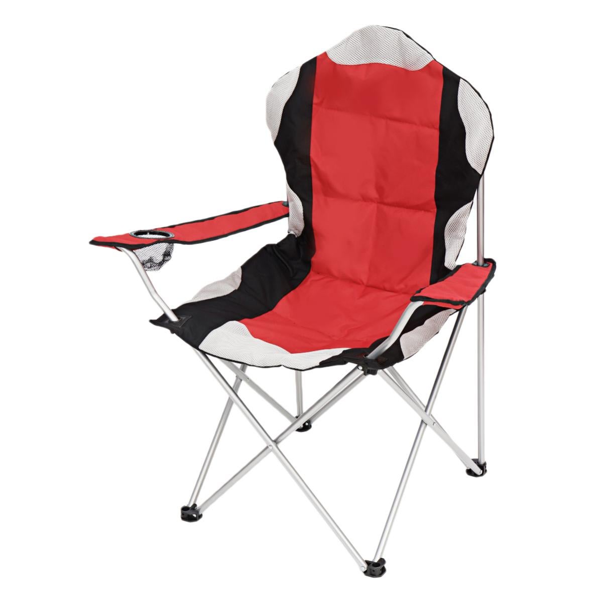 FUNDANGO Sedia Da Campeggio Oversize Pieghevole - Portata 250 Kg, Imbottita, Con Raffreddatore E Portabicchiere, Borsa Inclusa