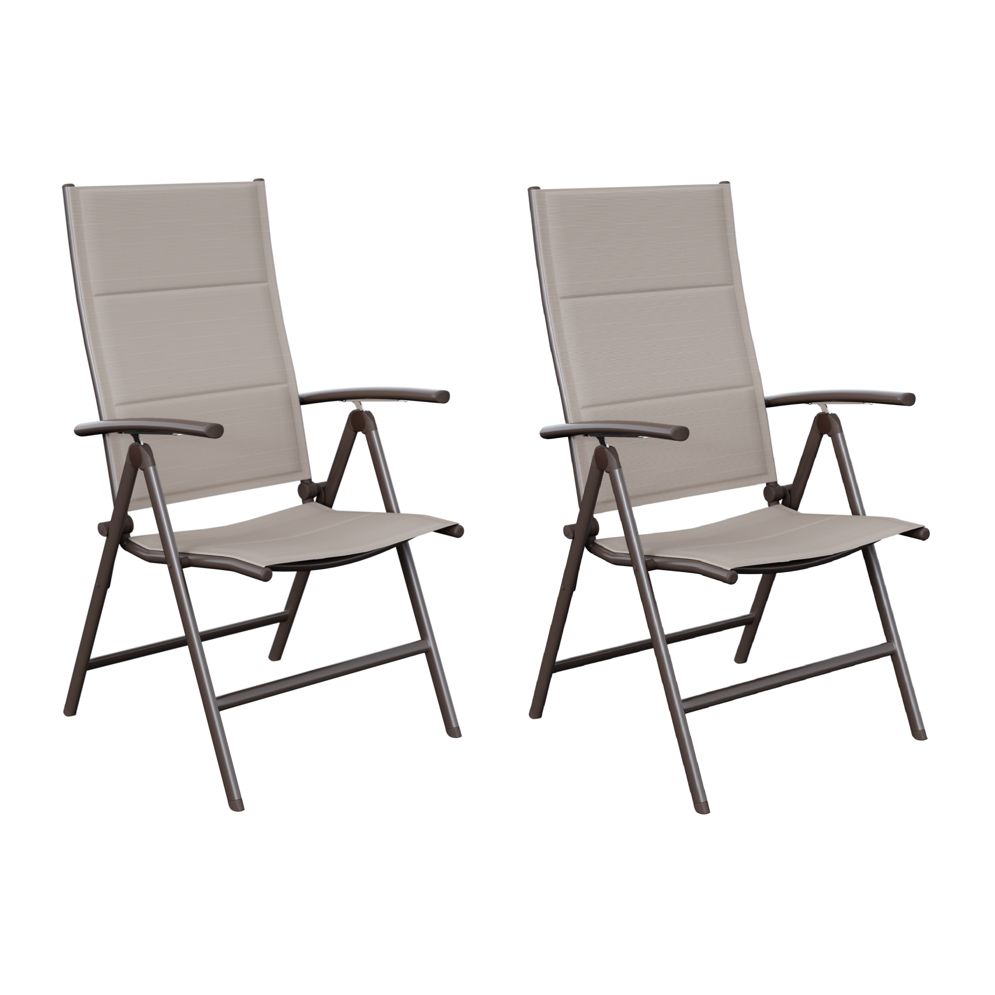 Outsunny Set 2 Sedie per Esterni Pieghevoli con Braccioli Grigio | Italy