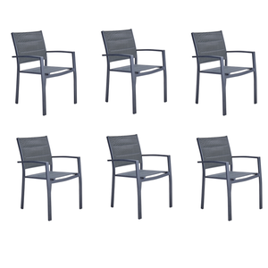 Lot de 6 chaises de jardin 63,5x65x81,5 cm en polypropylène blanc