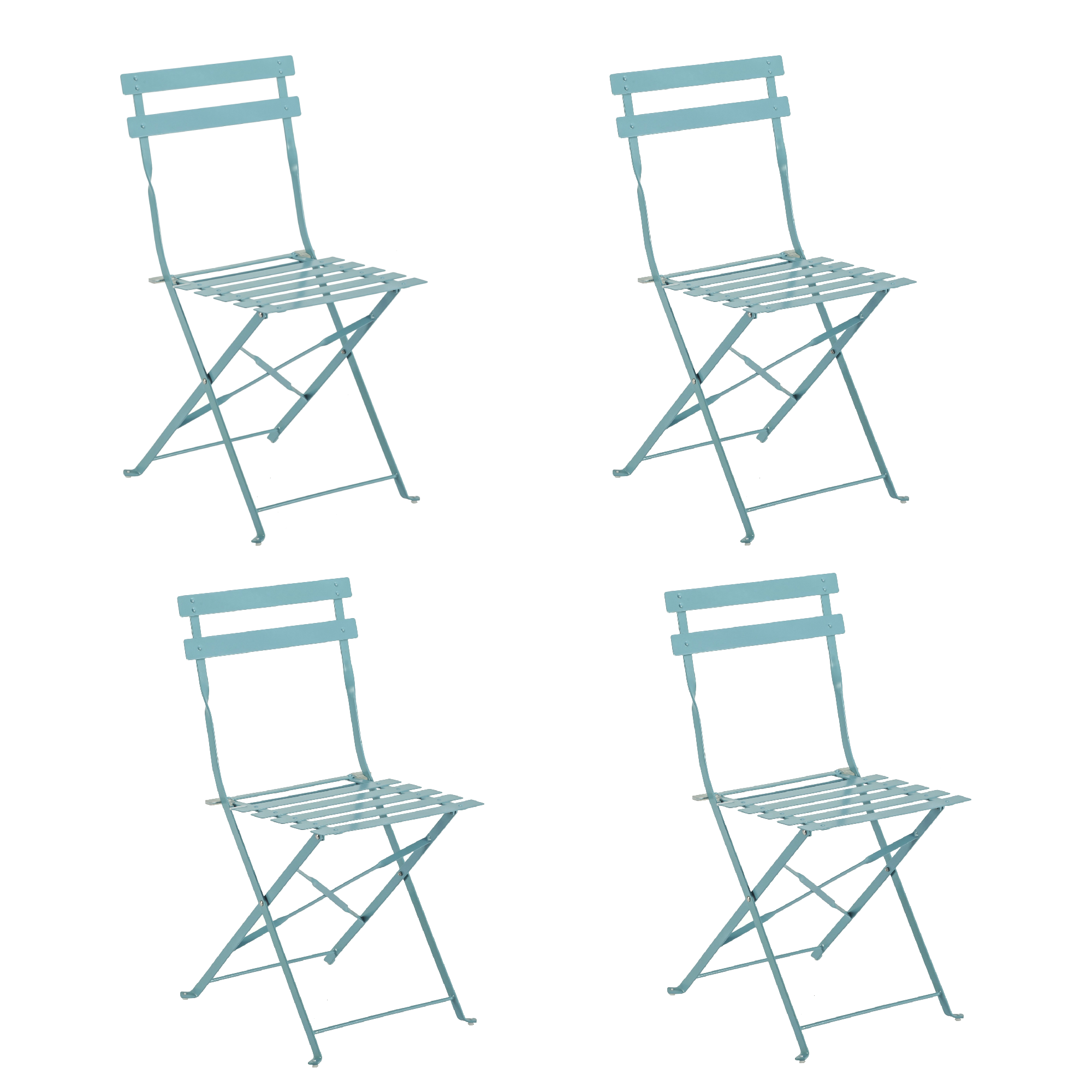 NATERIAL - Lot de 4 chaises de jardin FLORA - Chaises de jardin ...