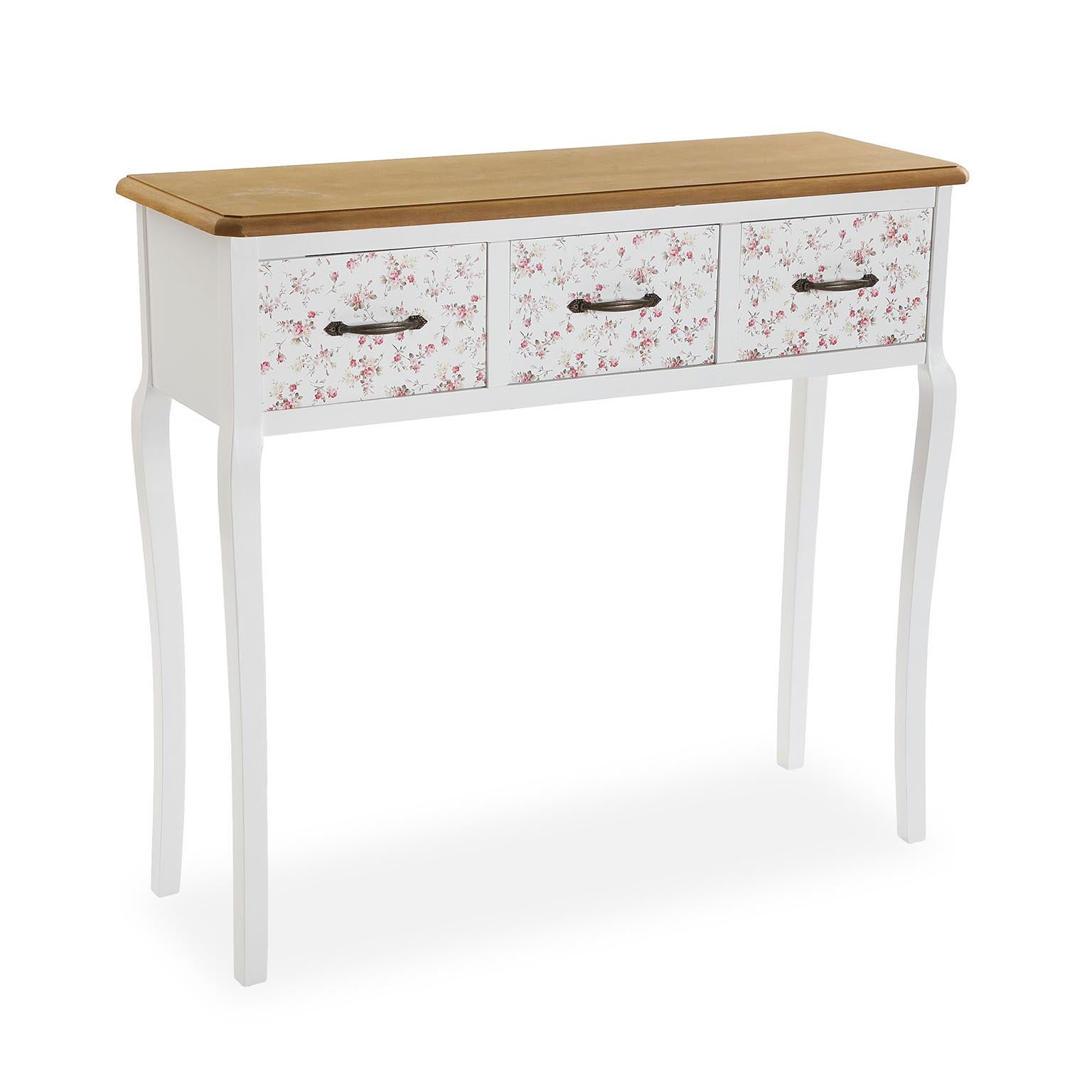 Versa Anjali Mueble Recibidor Estrecho para la Entrada o el Pasillo, Mesa  Consola, Blanco, 80x25x80cm