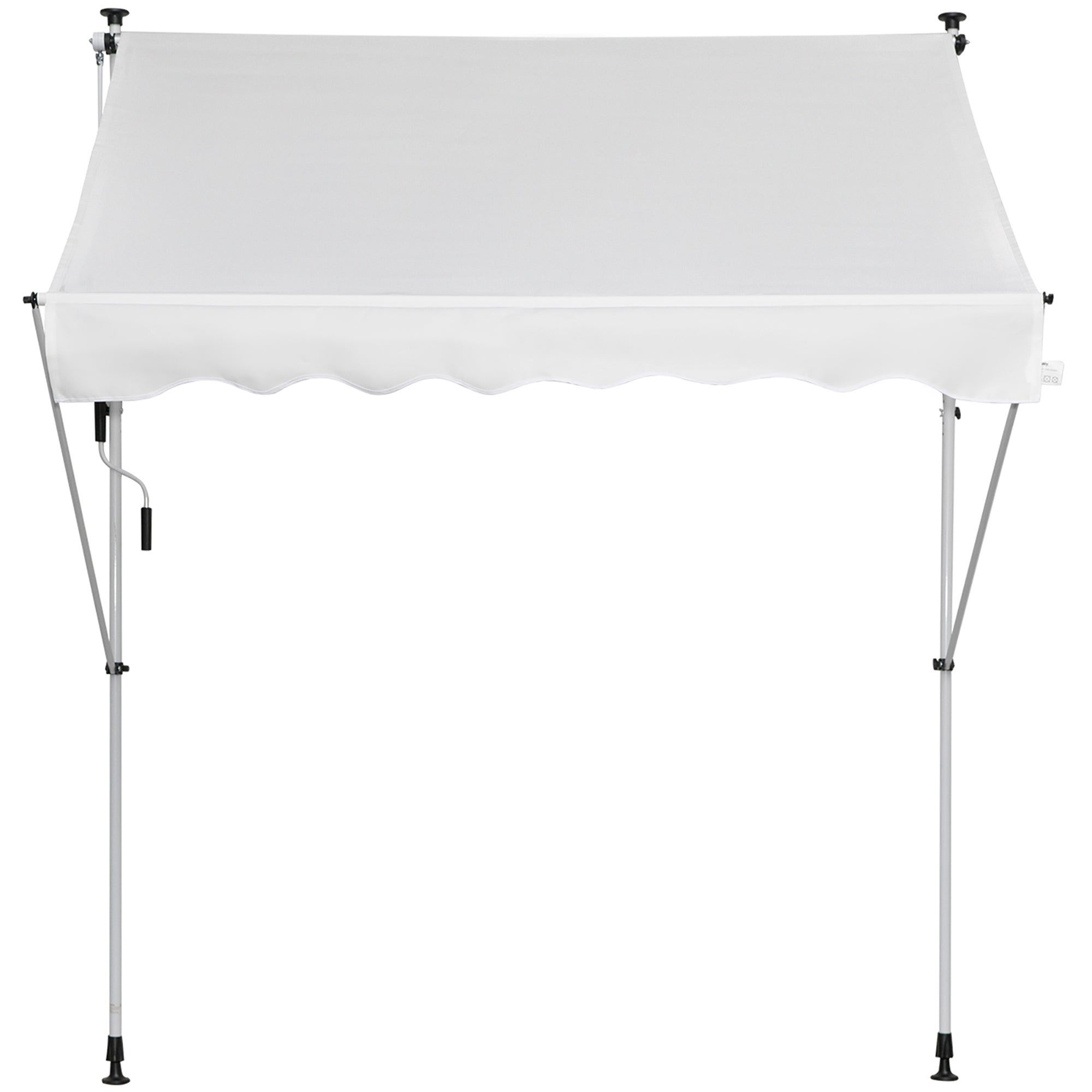 Outsunny Tenda da Sole per Esterno a Rullo con Manovella, Telaio  Telescopico e Angolazione Regolabile, Bianco, 200x150cm