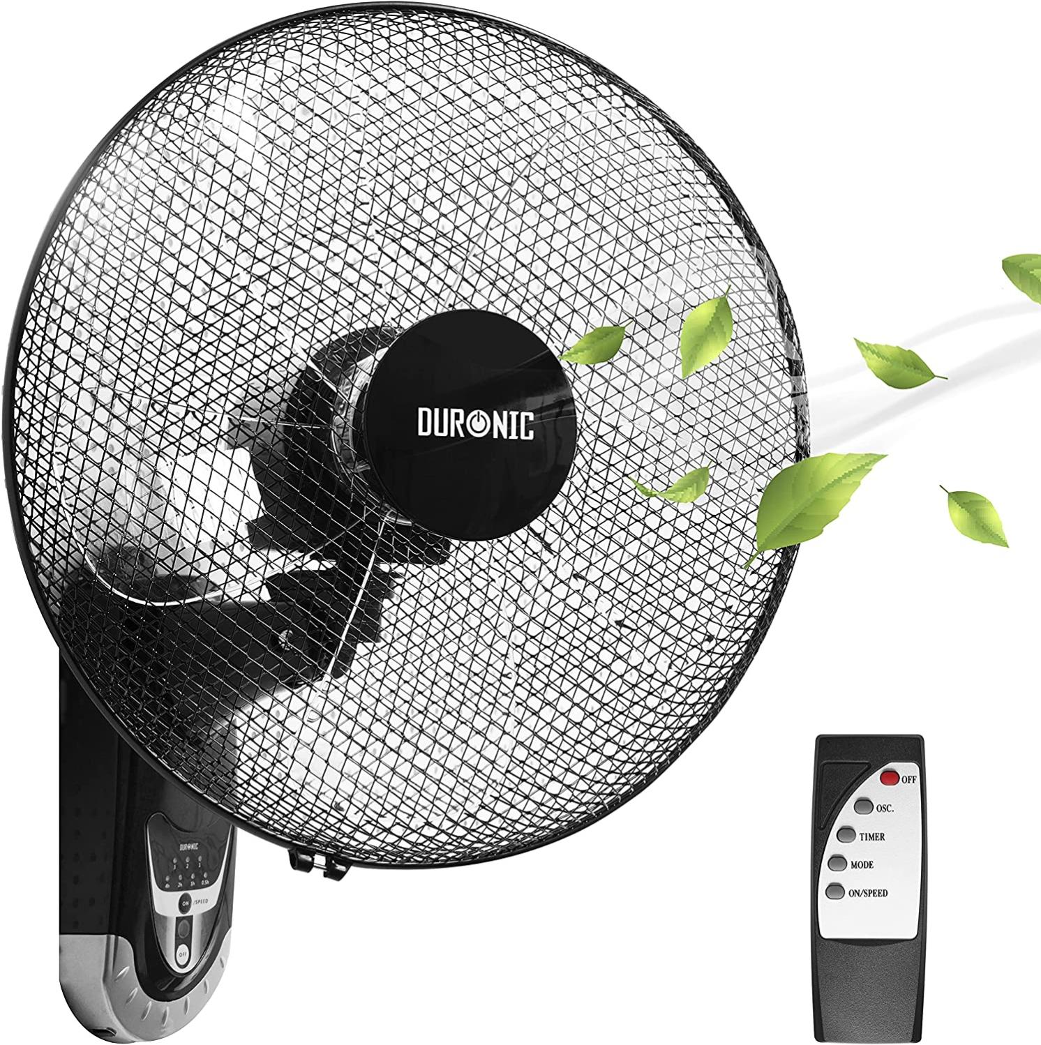 Duronic FN55 Ventilatore turbo oscillante a parete 60W – 5 Pale Ø 40 cm ...
