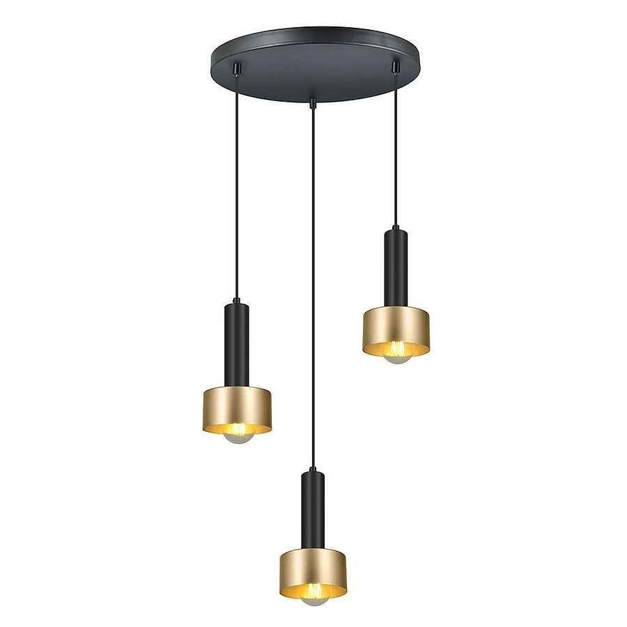 Fab 153883016 lampara allende 3xe27 negro oro regx35x35 cm