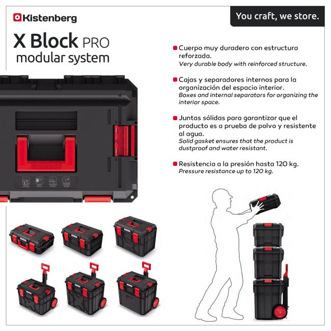 Caja De Herramientas De Plástico Kistenberg X Block Pro Modular