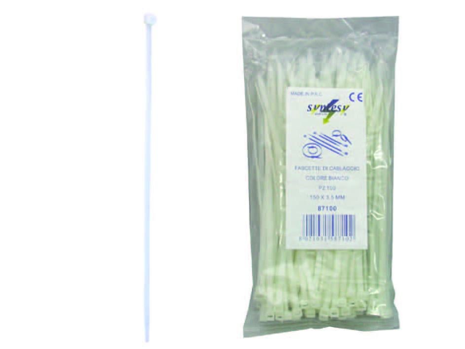 Fascette Plastica Bianche In Nylon 100 Pezzi, Lunghezza 4 Pollici - Foto 6