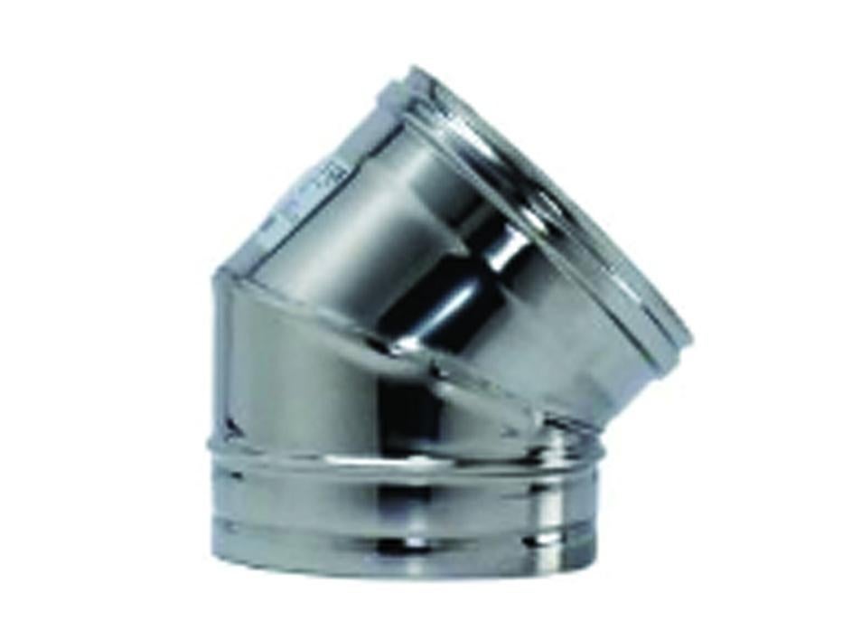 GOMITO CURVA ACCIAIO INOX TUBO SCARICO FUMI 45-90° CANNA FUMARIA STUFA GOMITO CURVA ACCIAIO INOX TUBO SCARICO FUMI 45-90° CANNA FUMARIA STUFA