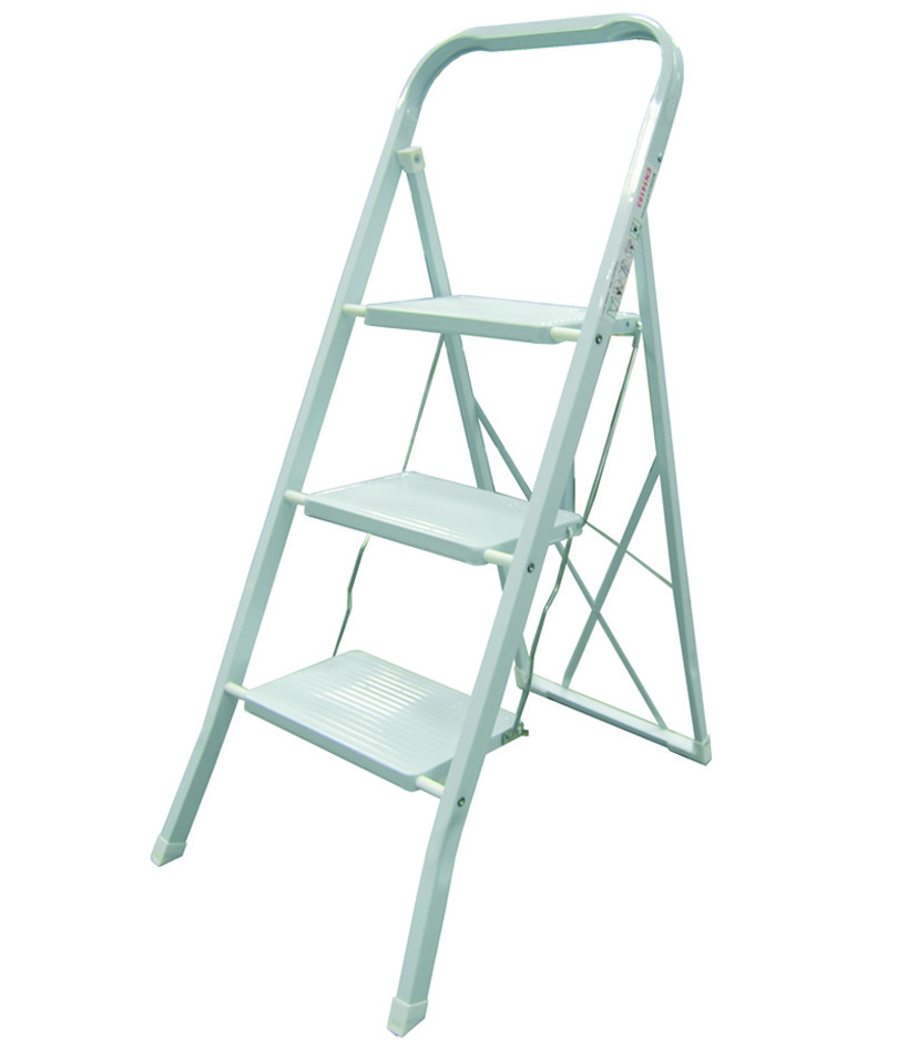 Sgabello 3 Gradini CILVANI | Acciaio Antiscivolo Bianco | Portata 150 Kg - Foto 2