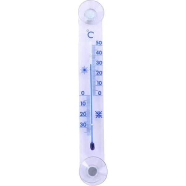 Termometro Da Esterno Per Finestra Analogico Trasparente, Scala -50 A +50 °C, Autoadesivo, Per Interni Ed Esterni