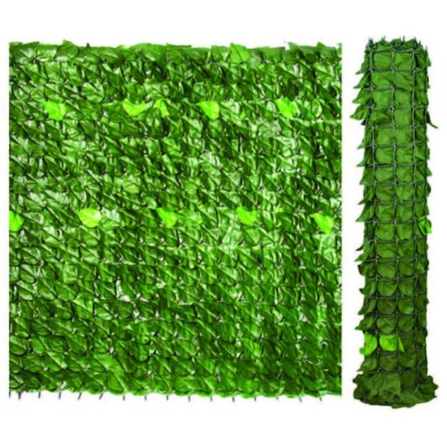 SIEPE ORNAMENTALE ARTIFICIALE FOGLIE LAURO E RETE OMBREGGIANTE MT. 3X1H T-REX eB SIEPE ORNAMENTALE ARTIFICIALE FOGLIE LAURO E RETE OMBREGGIANTE MT. 3X1H T-REX eB
