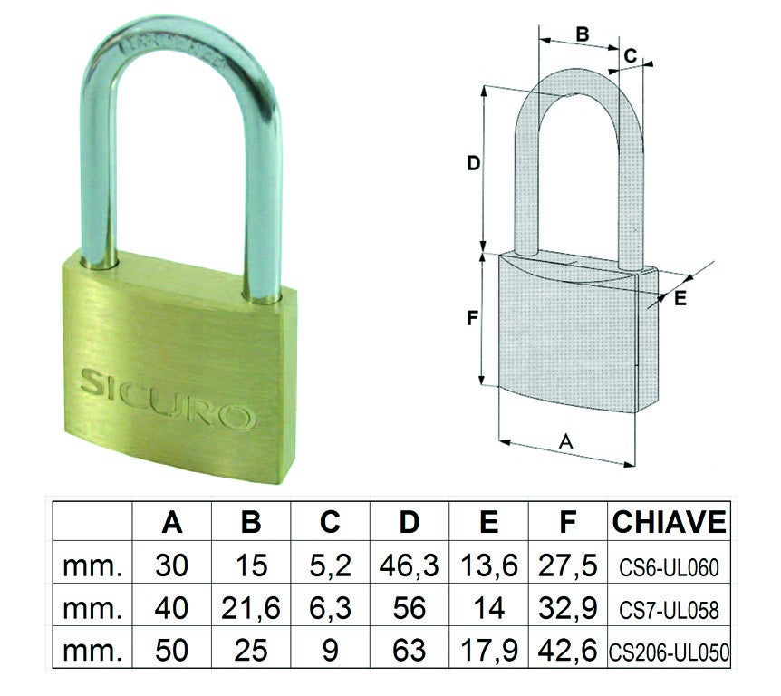 Lucchetto Ottone Arco Lungo Mm Leroy Merlin