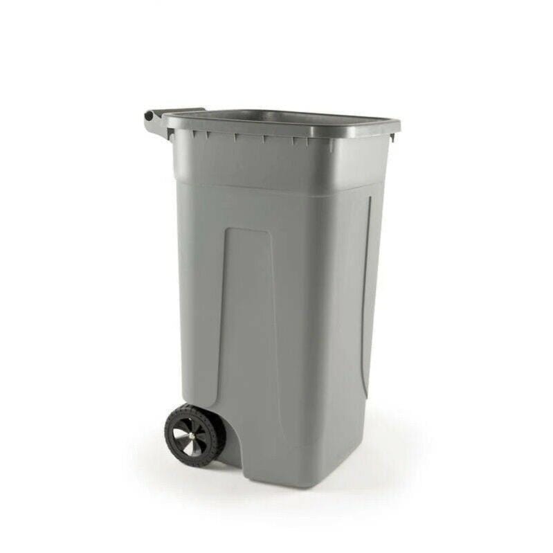 Cubo de basura con ruedas de 100 litros con tapa para la recogida